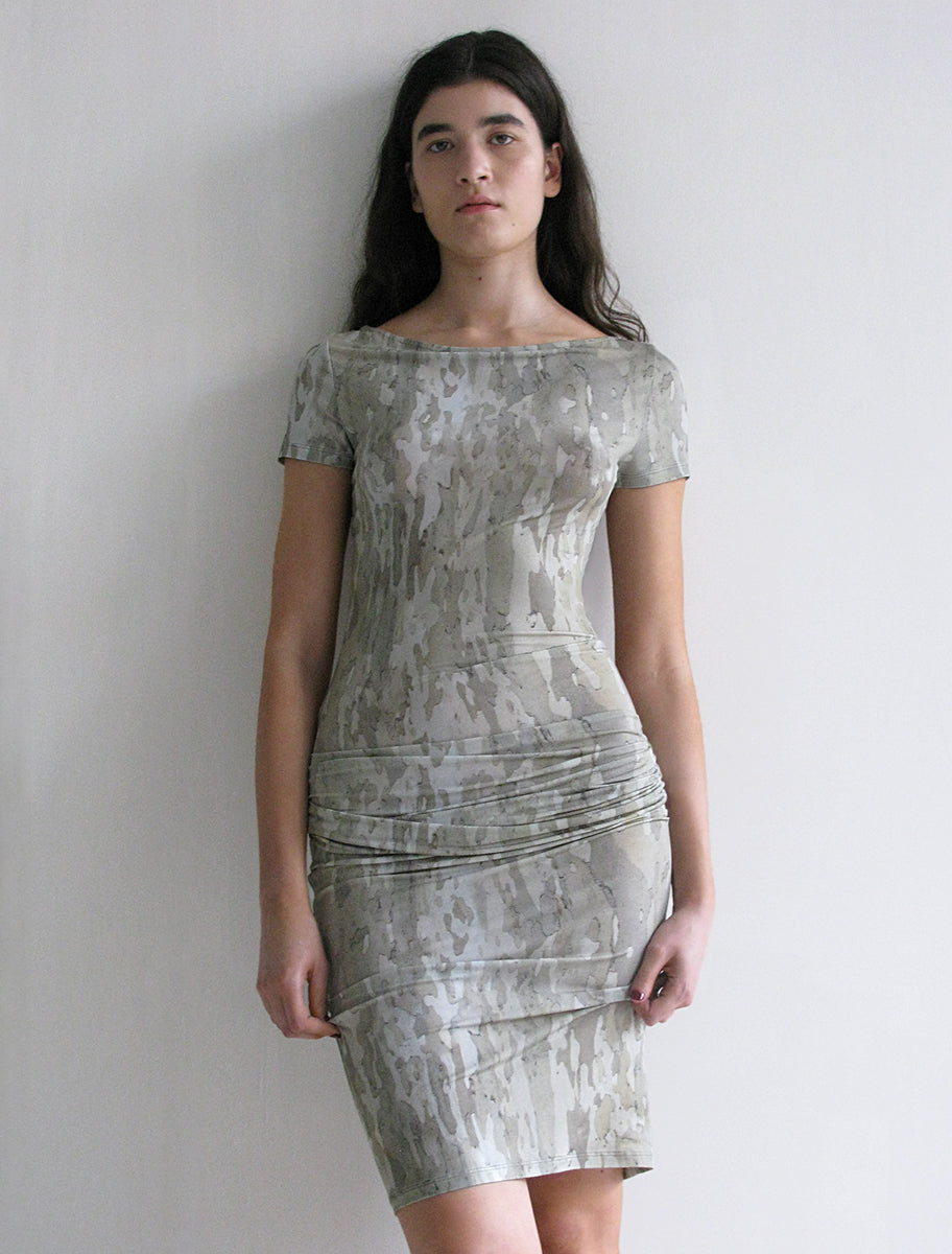 Ciutadella transparent long dress arbol print