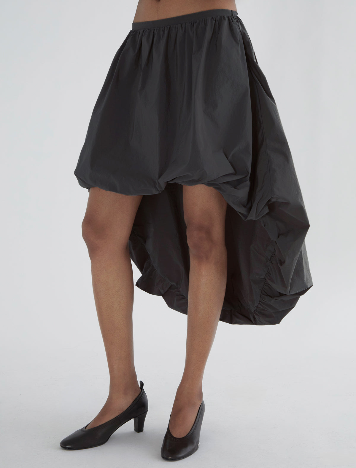 FANQUIR-Puffed nylon skirt, longer at the back than at the front
