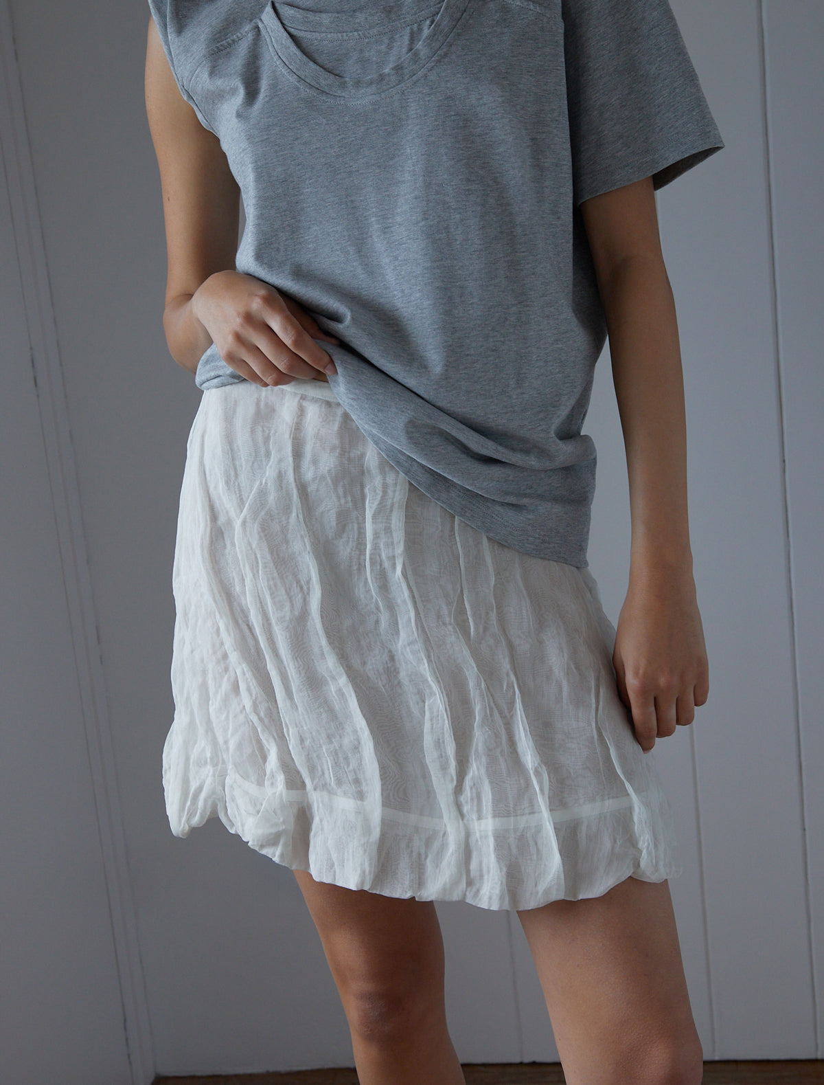 Nabi double layer mini skirt balloon effect