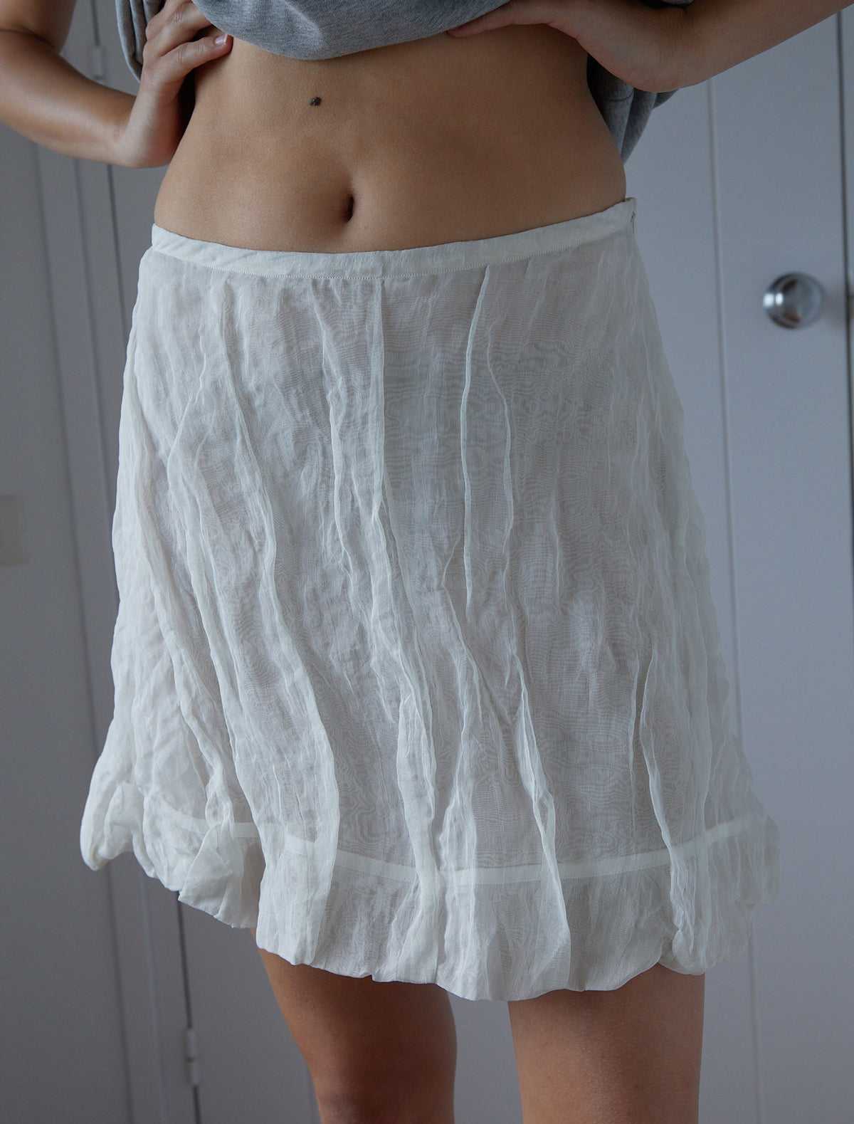 Nabi double layer mini skirt balloon effect
