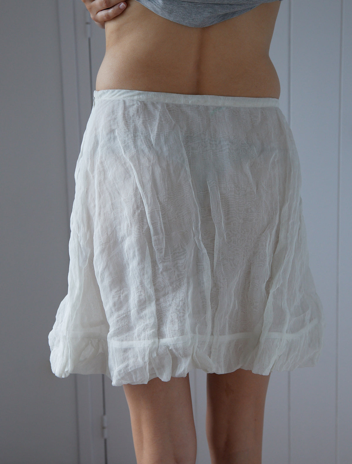 Nabi double layer mini skirt balloon effect