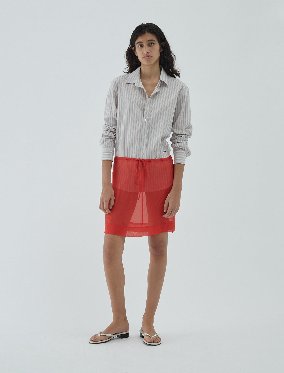 Milevo delicate sheer skirt red