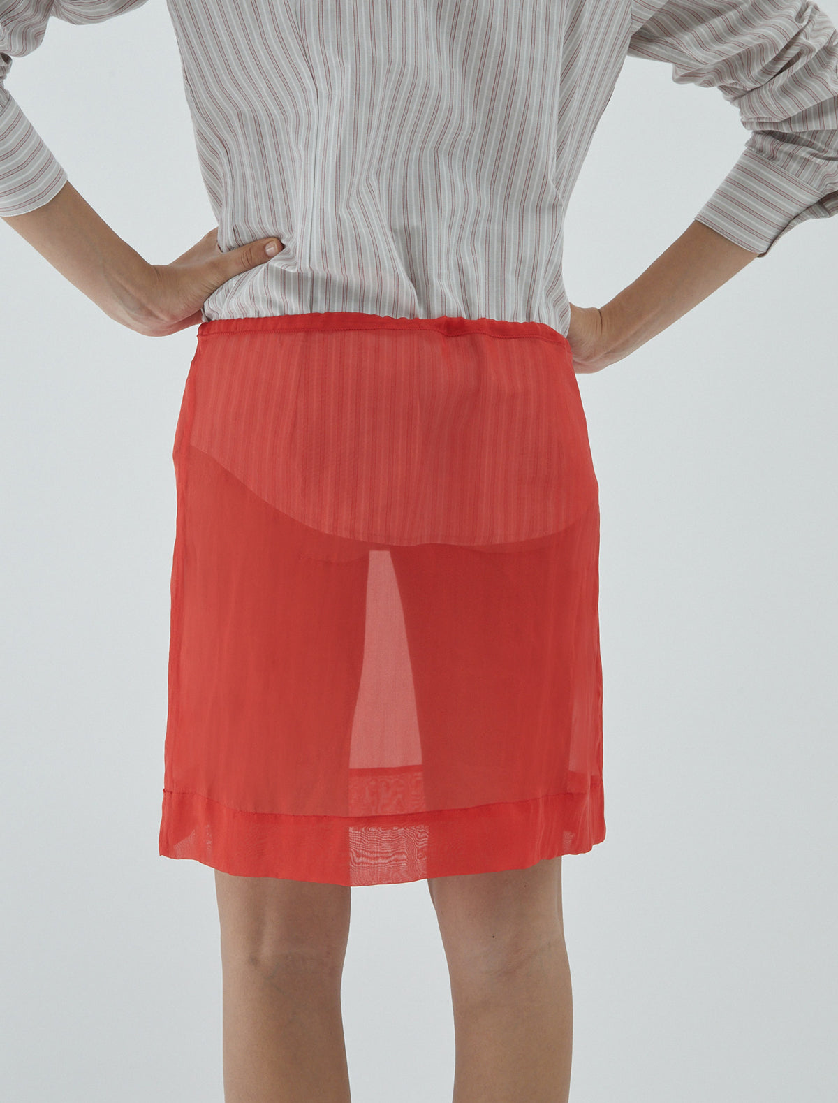 Milevo delicate sheer skirt red