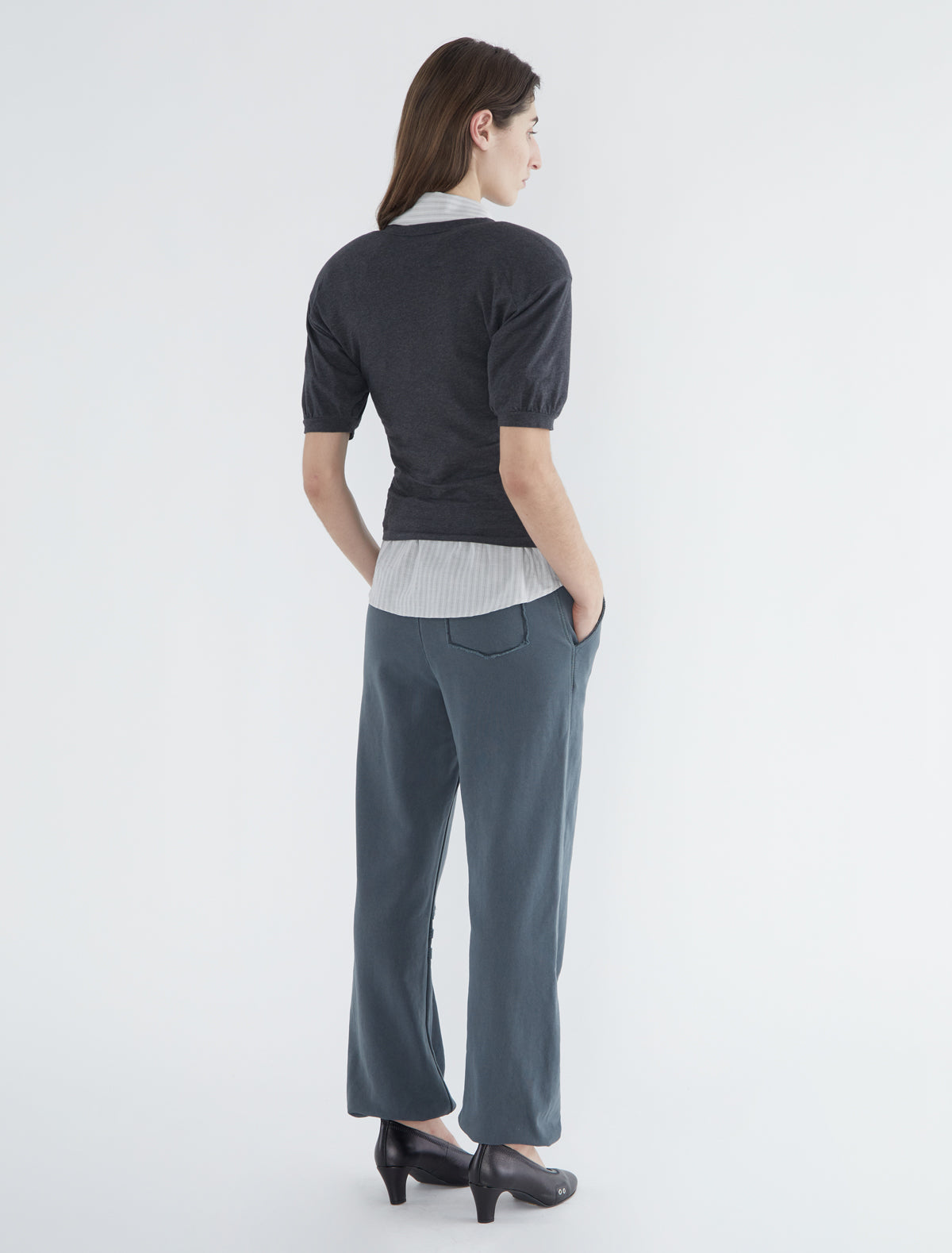 Cooper long sweatpants cuffs hem blue