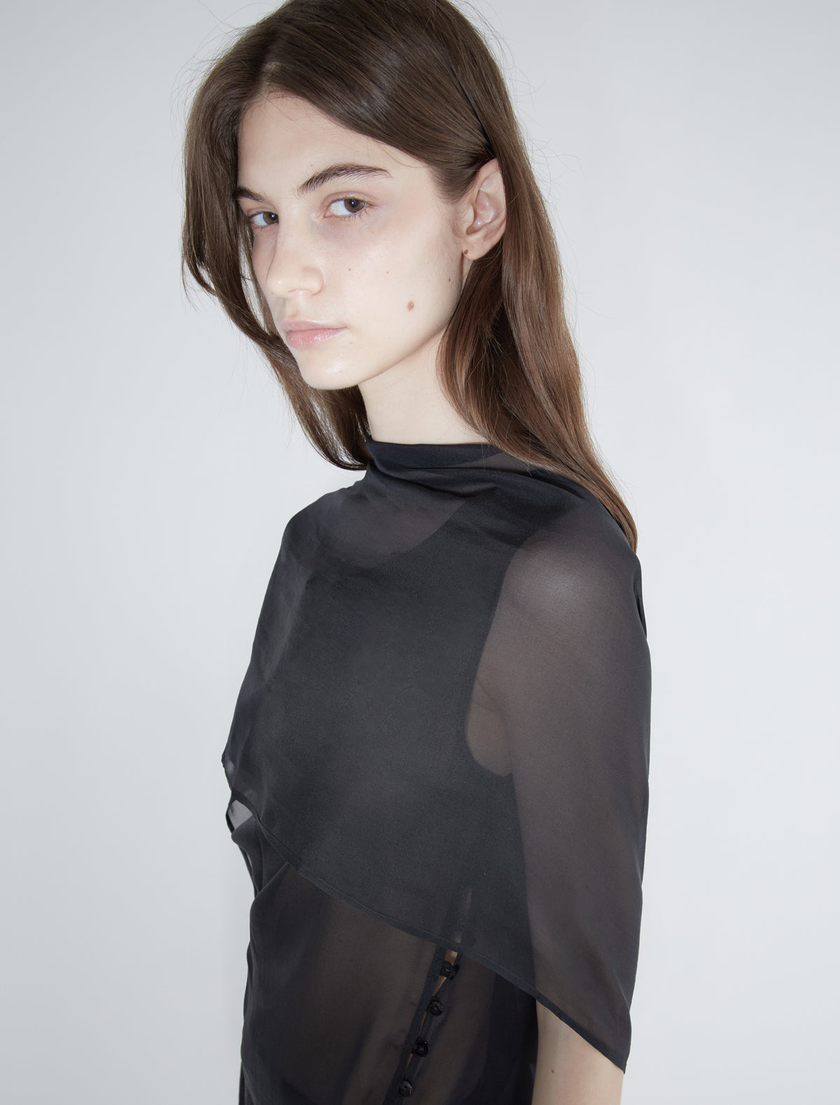 Galadrien sleeveless silk top wide tie black