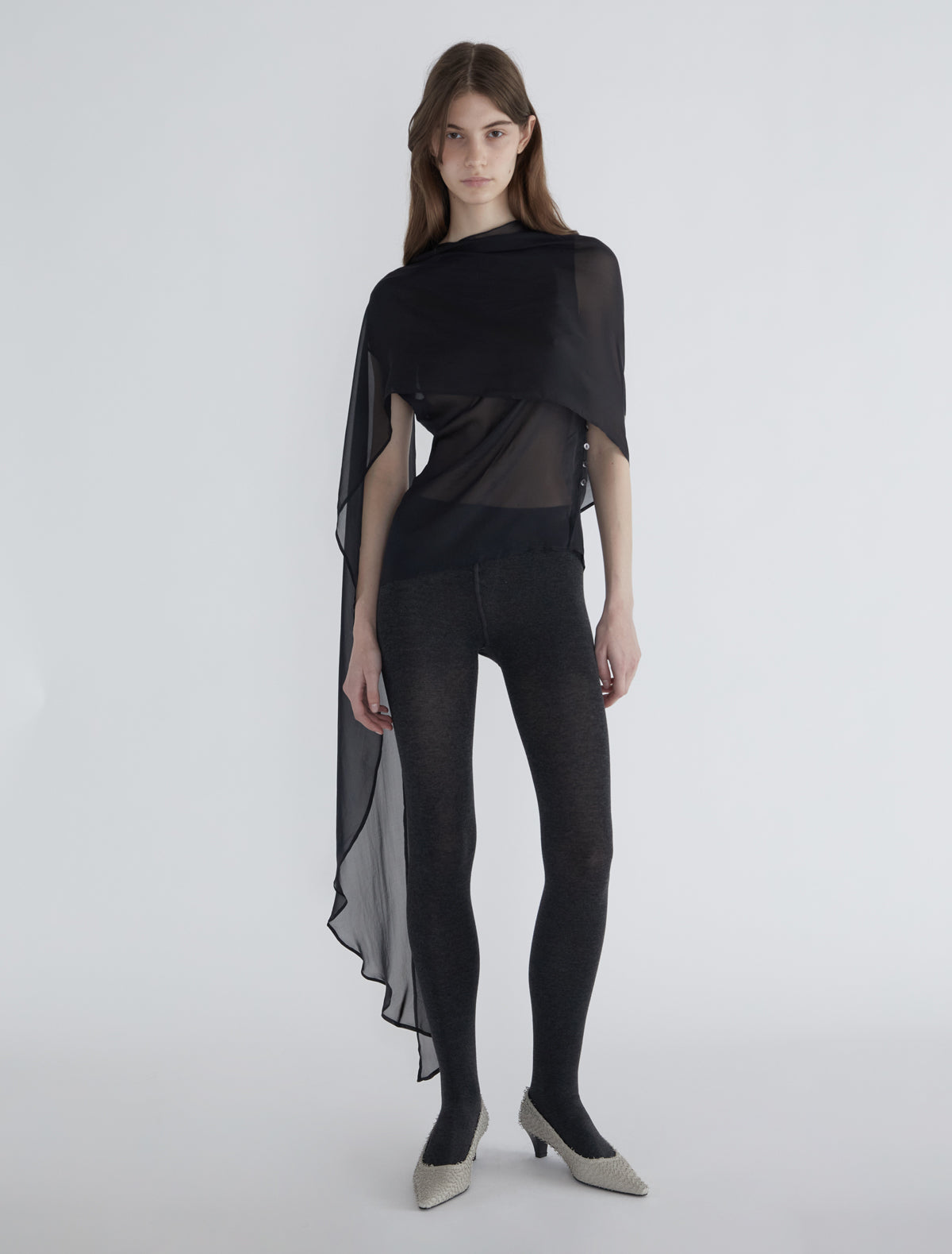 Galadrien sleeveless silk top wide tie black