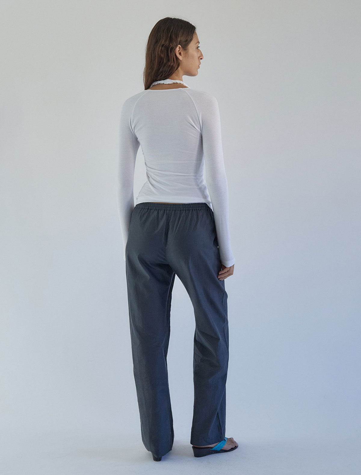 Camille long sleeve top layered effect white