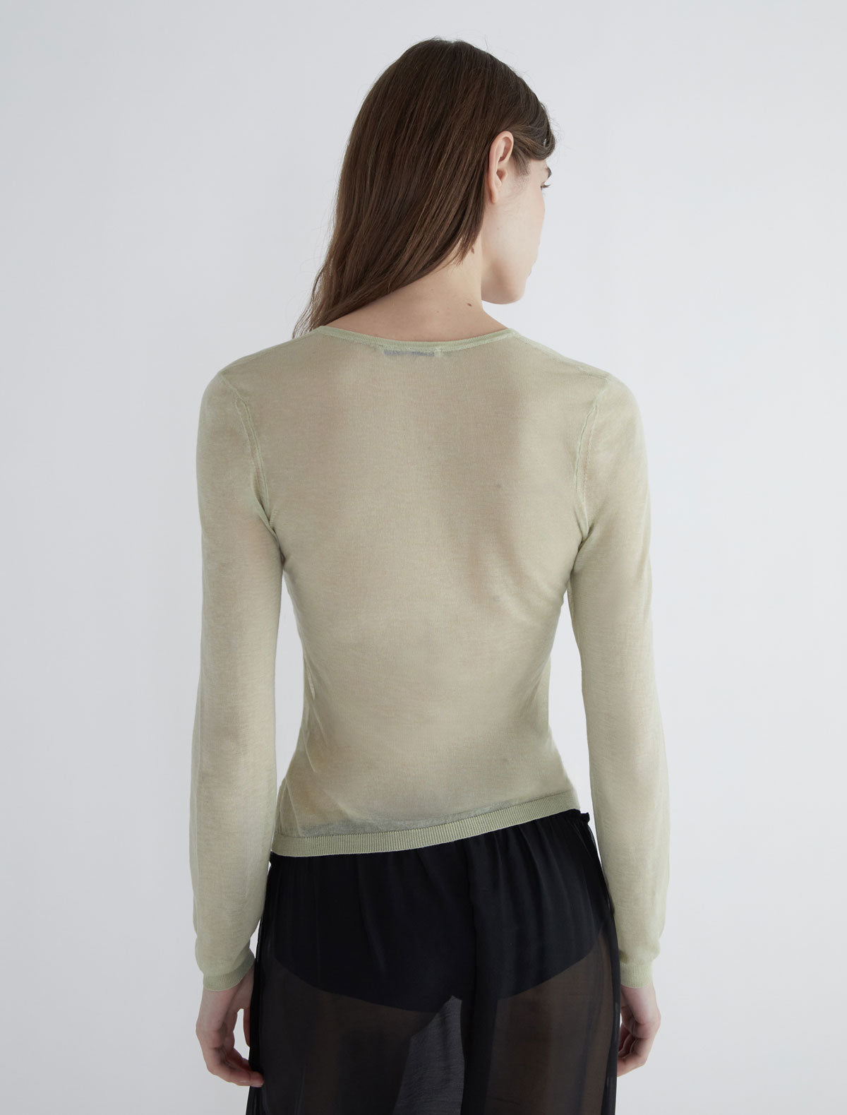 Losa long sleeve sheer sweater pastelyellow