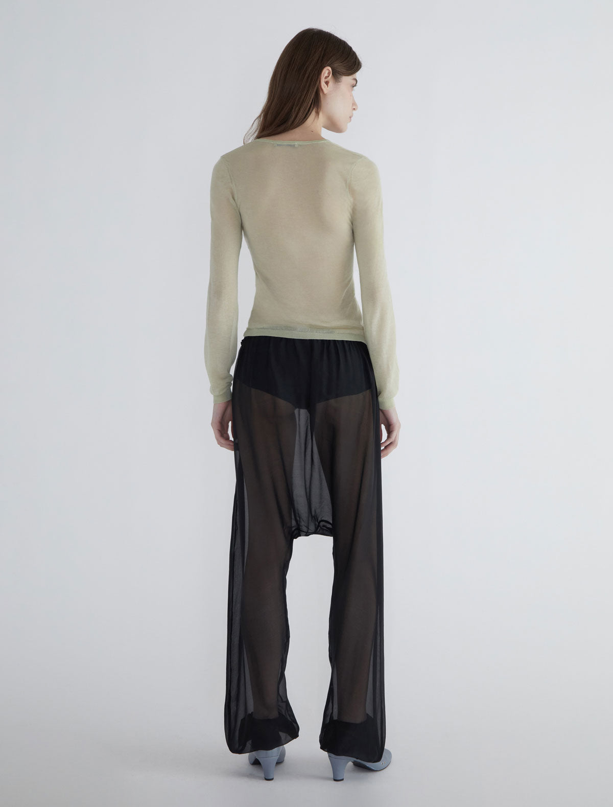 Losa long sleeve sheer sweater pastelyellow