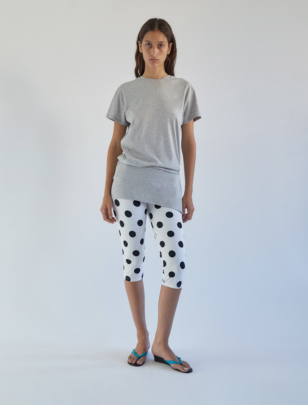 Turrini loose short sleeve tee attached overskirt
