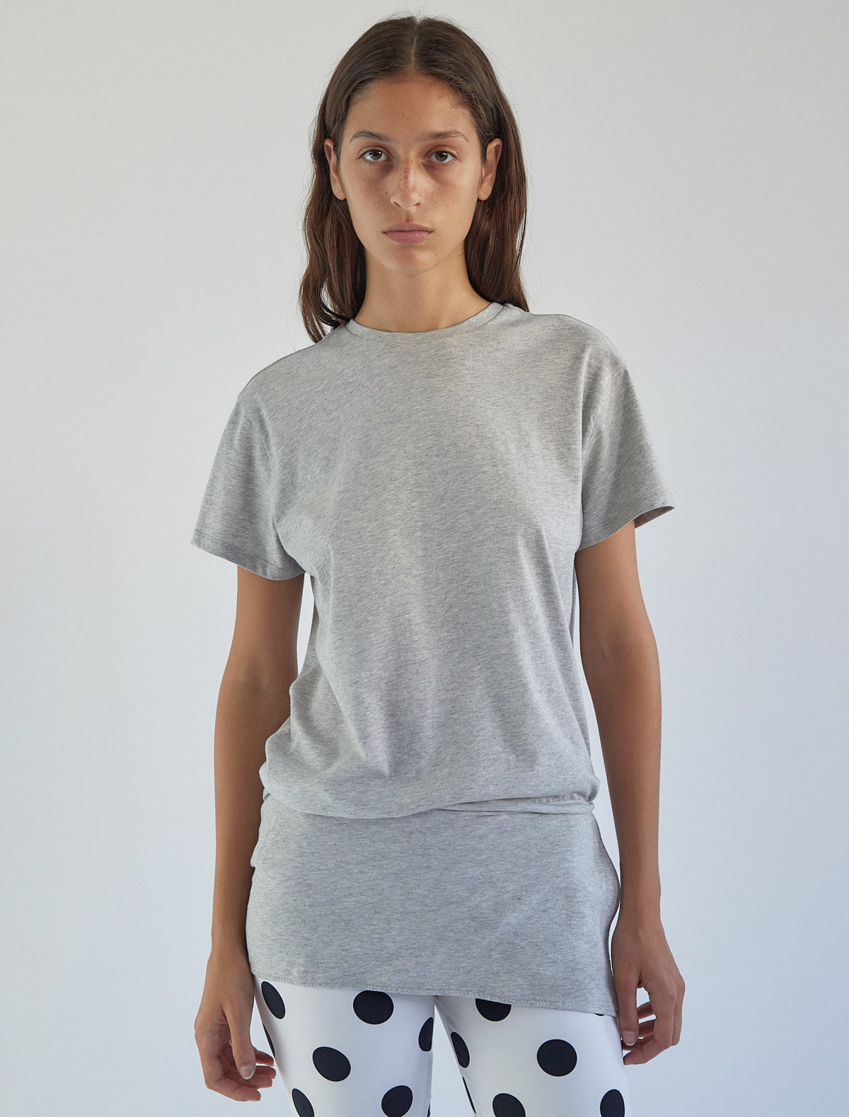 Turrini loose short sleeve tee attached overskirt