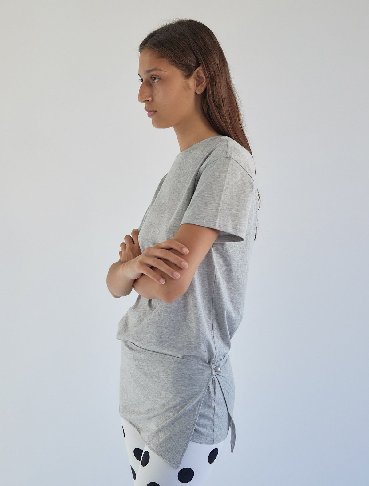 Turrini loose short sleeve tee attached overskirt
