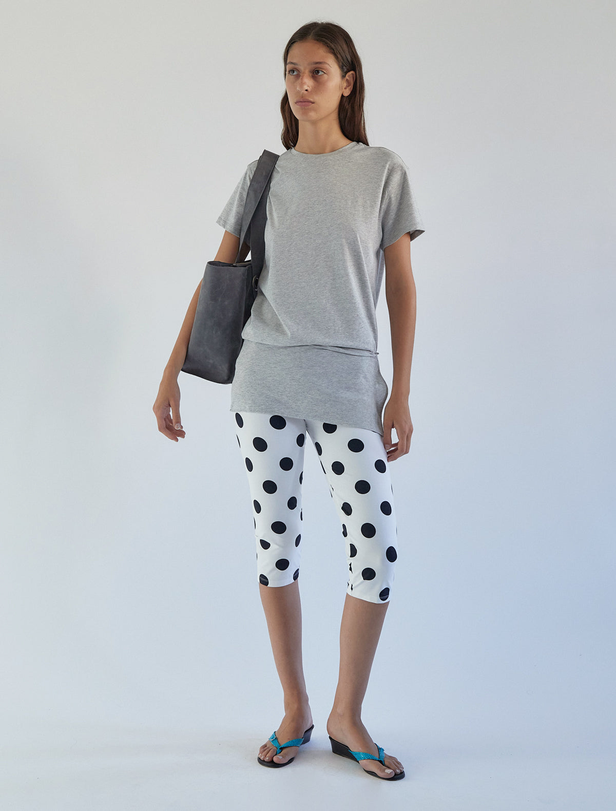 Turrini loose short sleeve tee attached overskirt