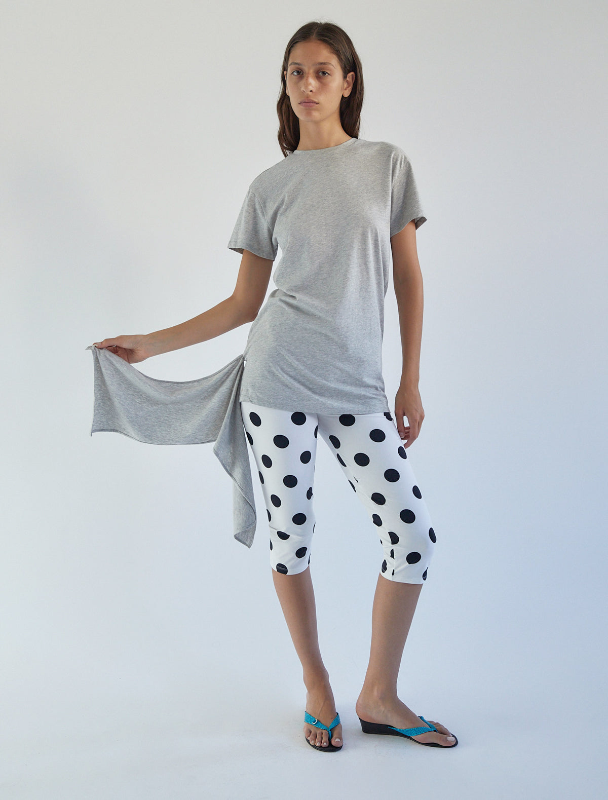 Turrini loose short sleeve tee attached overskirt