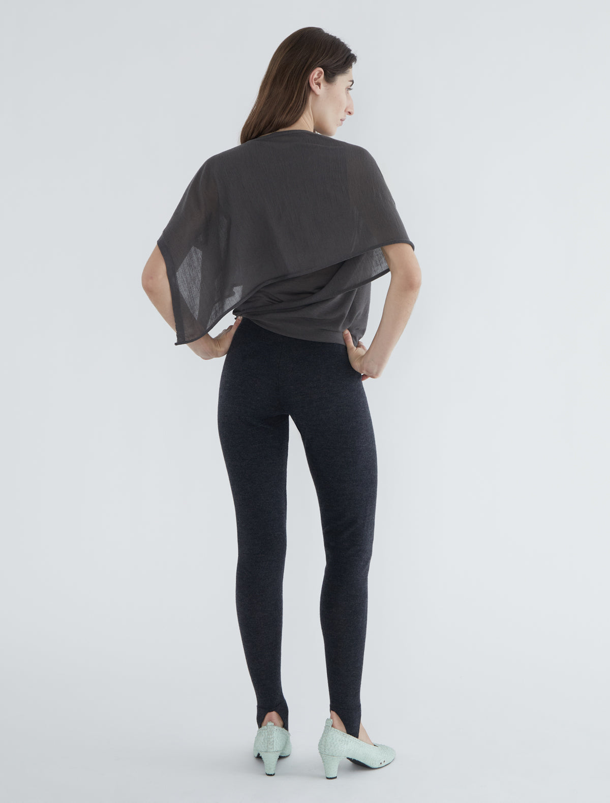 Willy multiposition sleeveless wool top grey