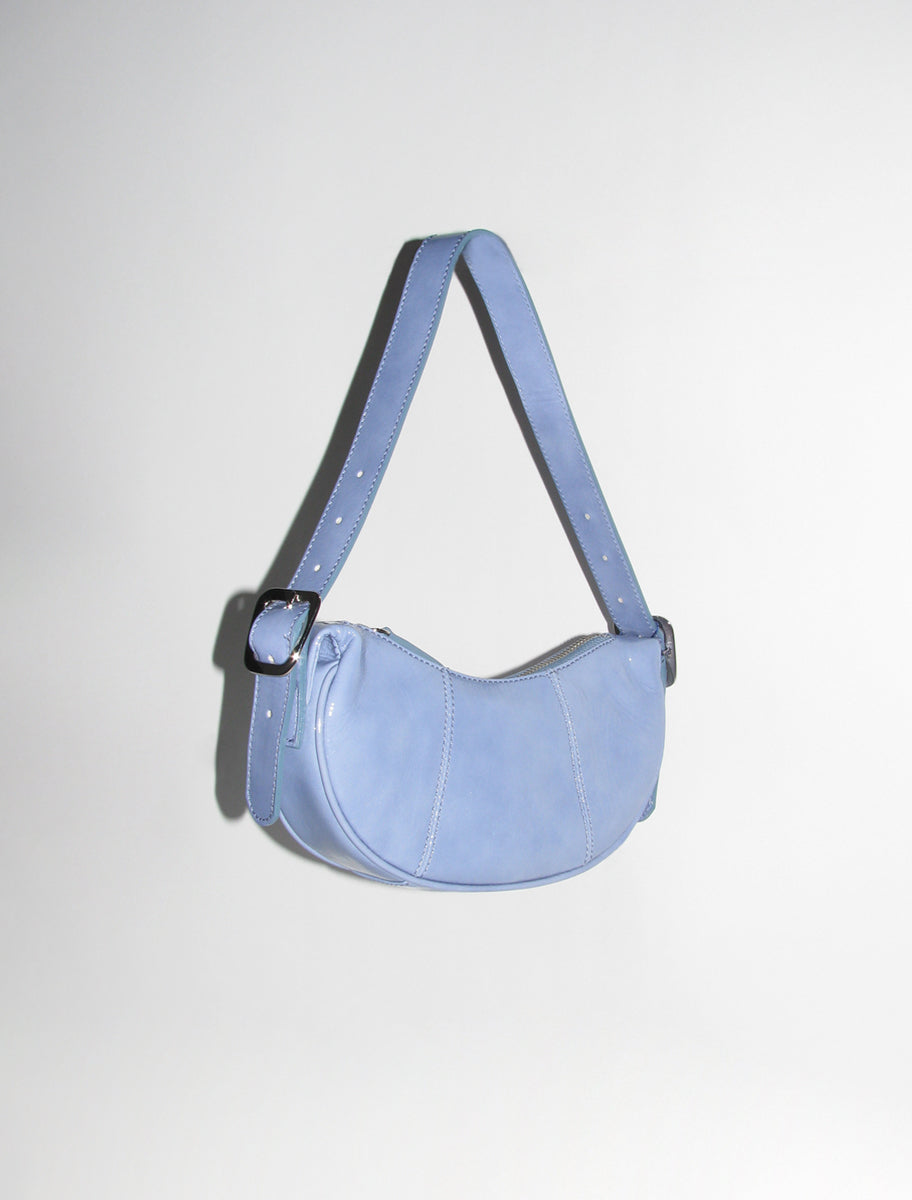 Mini bean leather embossed logo bag lavender