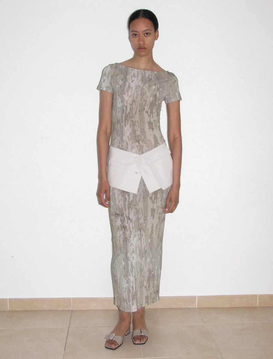 Ciutadella transparent long dress arbol print