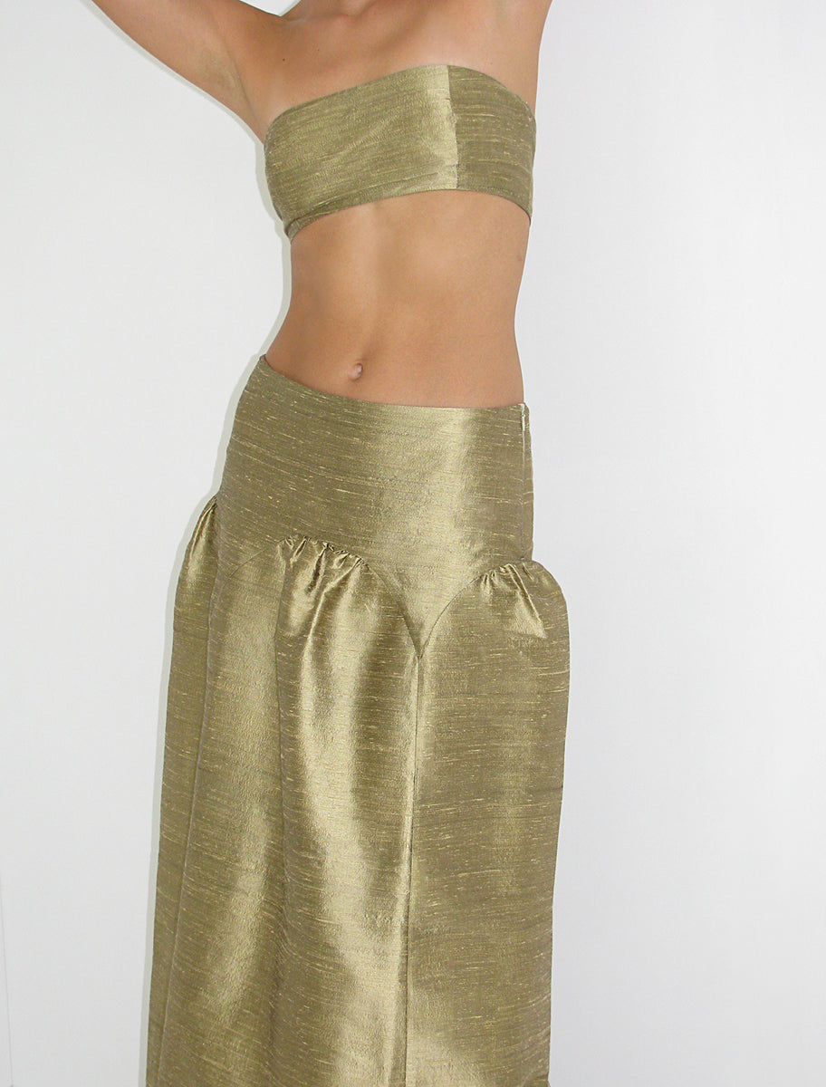Pallon low waist silk skirt