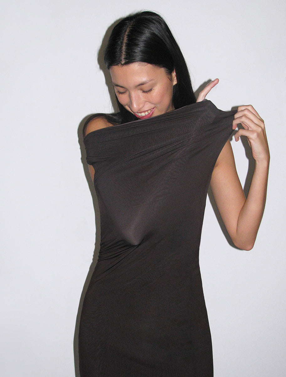 Carollan two color reversible viscose long dress