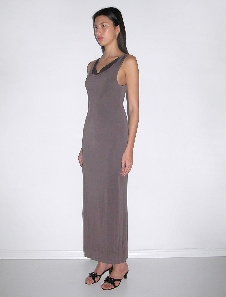 Carollan two color reversible viscose long dress