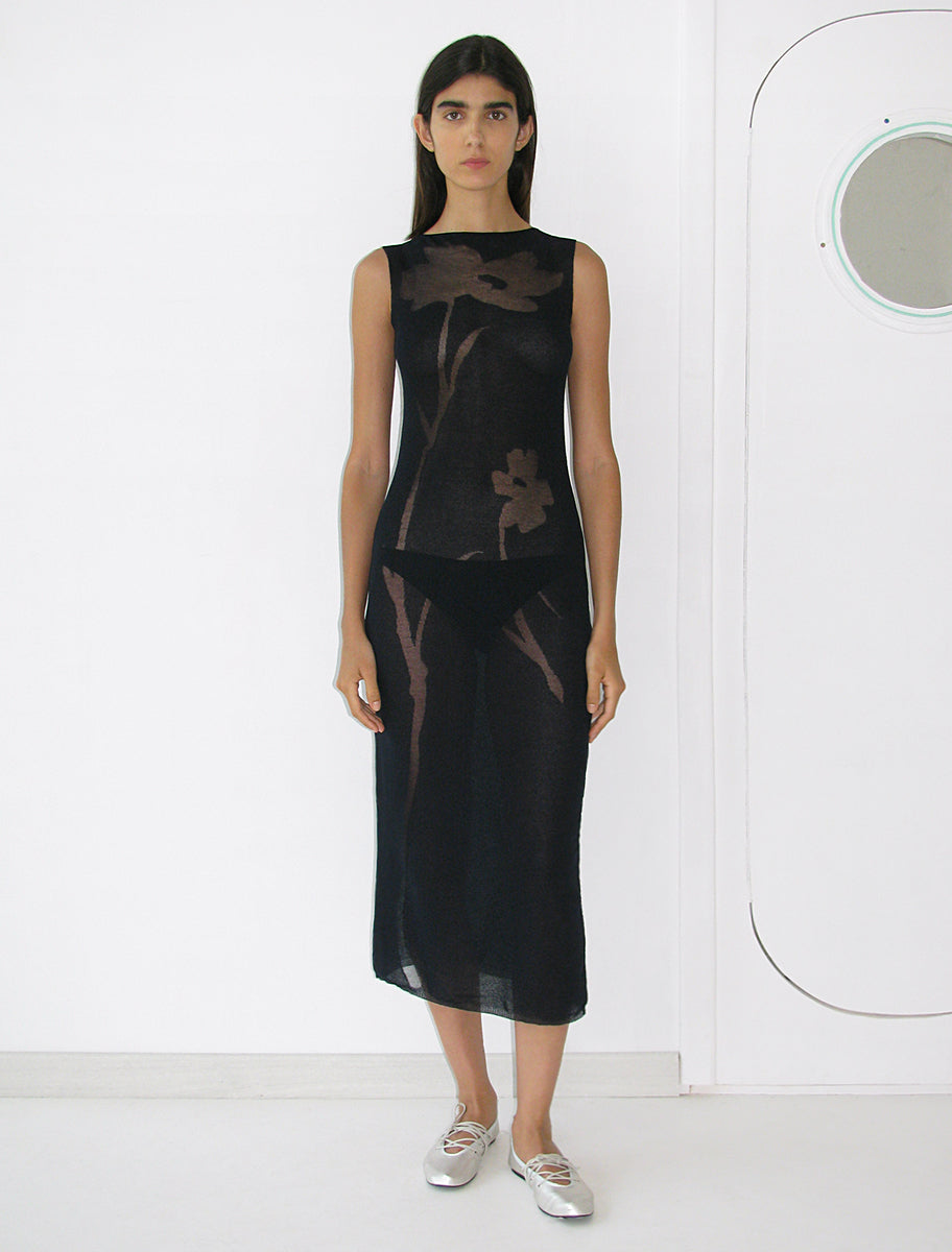 SABADO-Tube dress with sheer jacquard flower – Paloma Wool