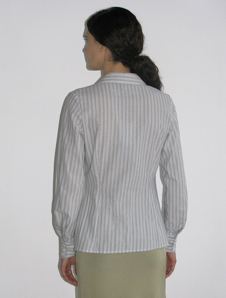 LINE-Cotton striped fitted shirt