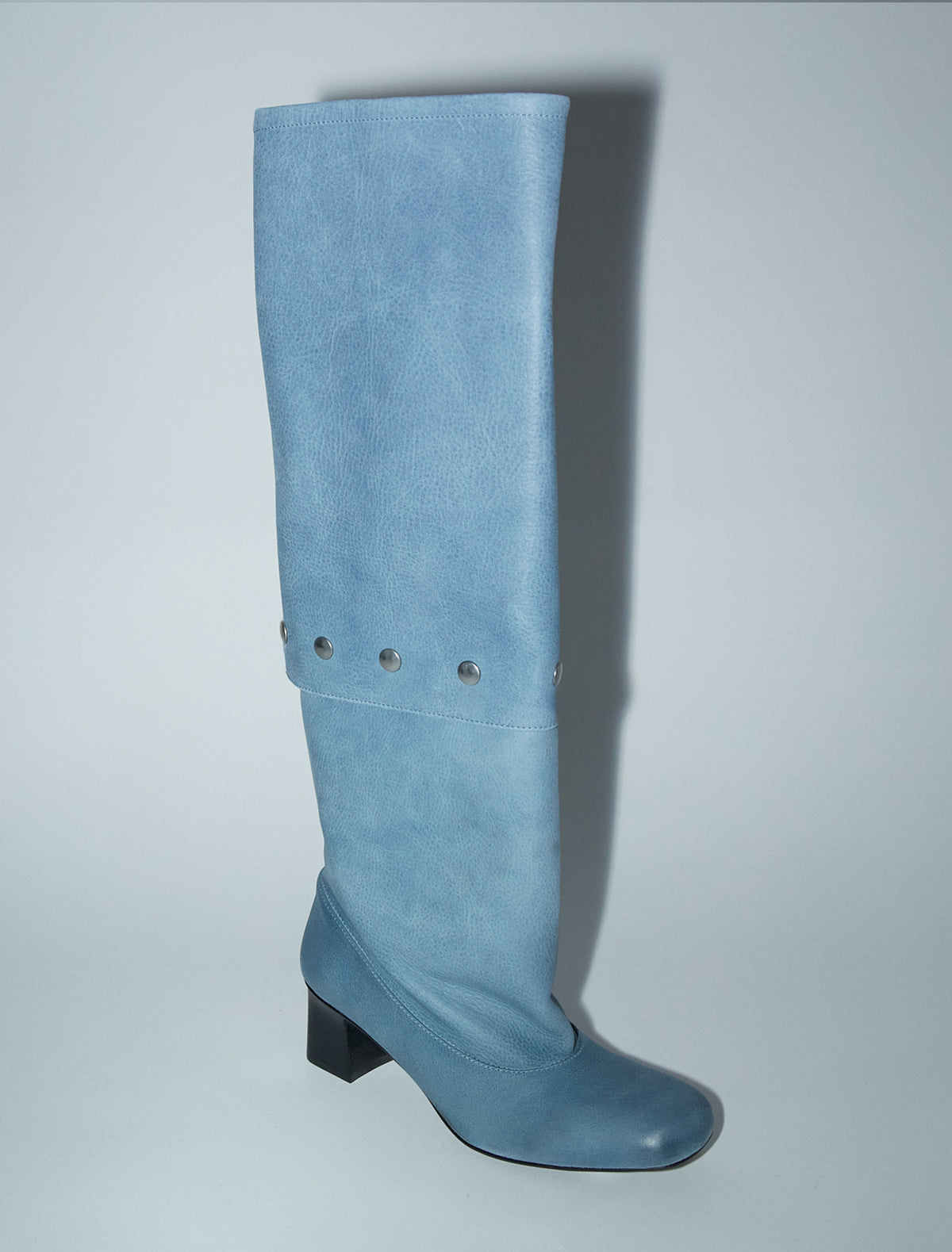 Jolie snaps tall wide loose shaft boot lightblue
