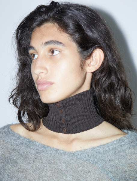 NURA-Brown knitted collar with buttons – Paloma Wool