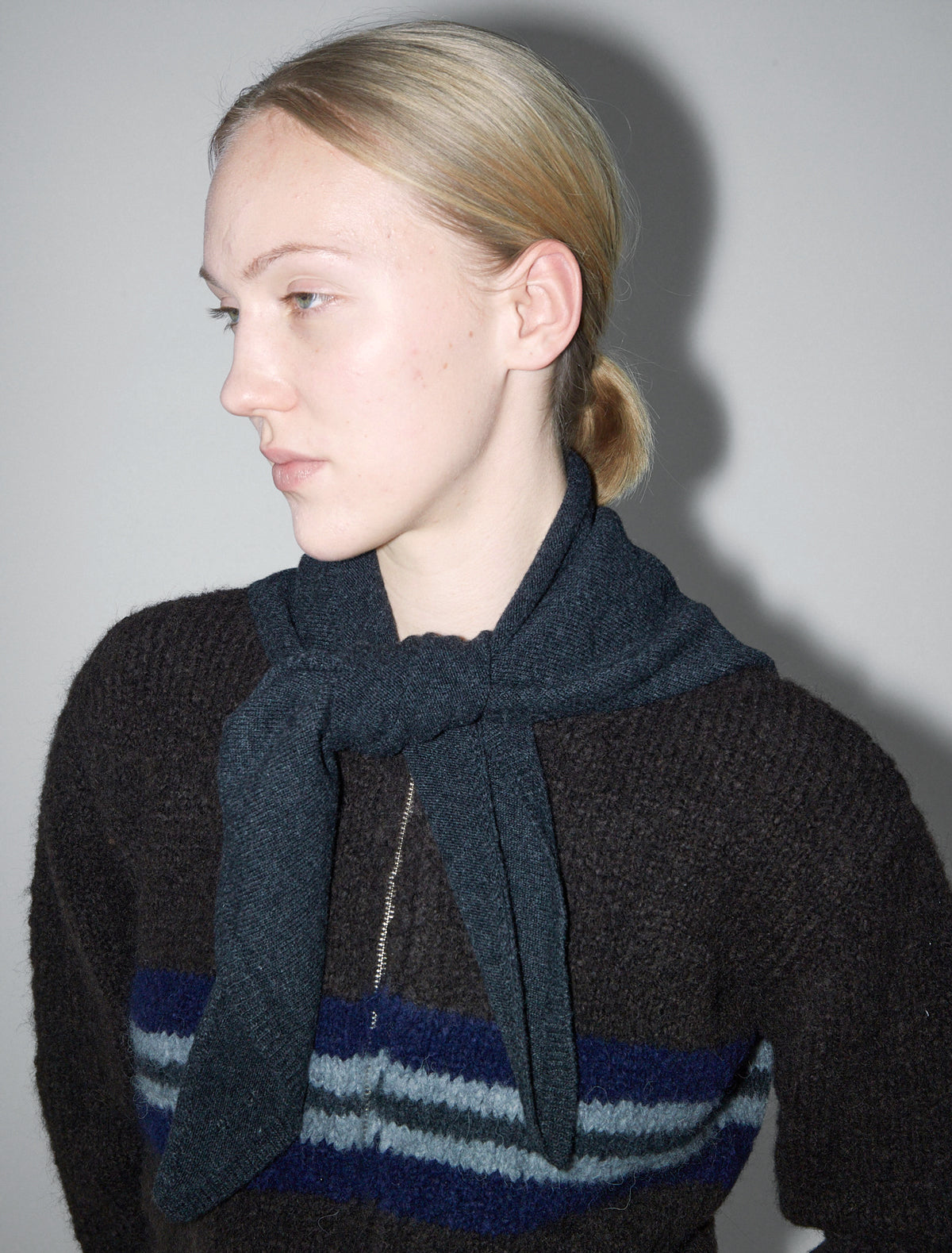 Prima soft warm wool triangle scarf newgrey