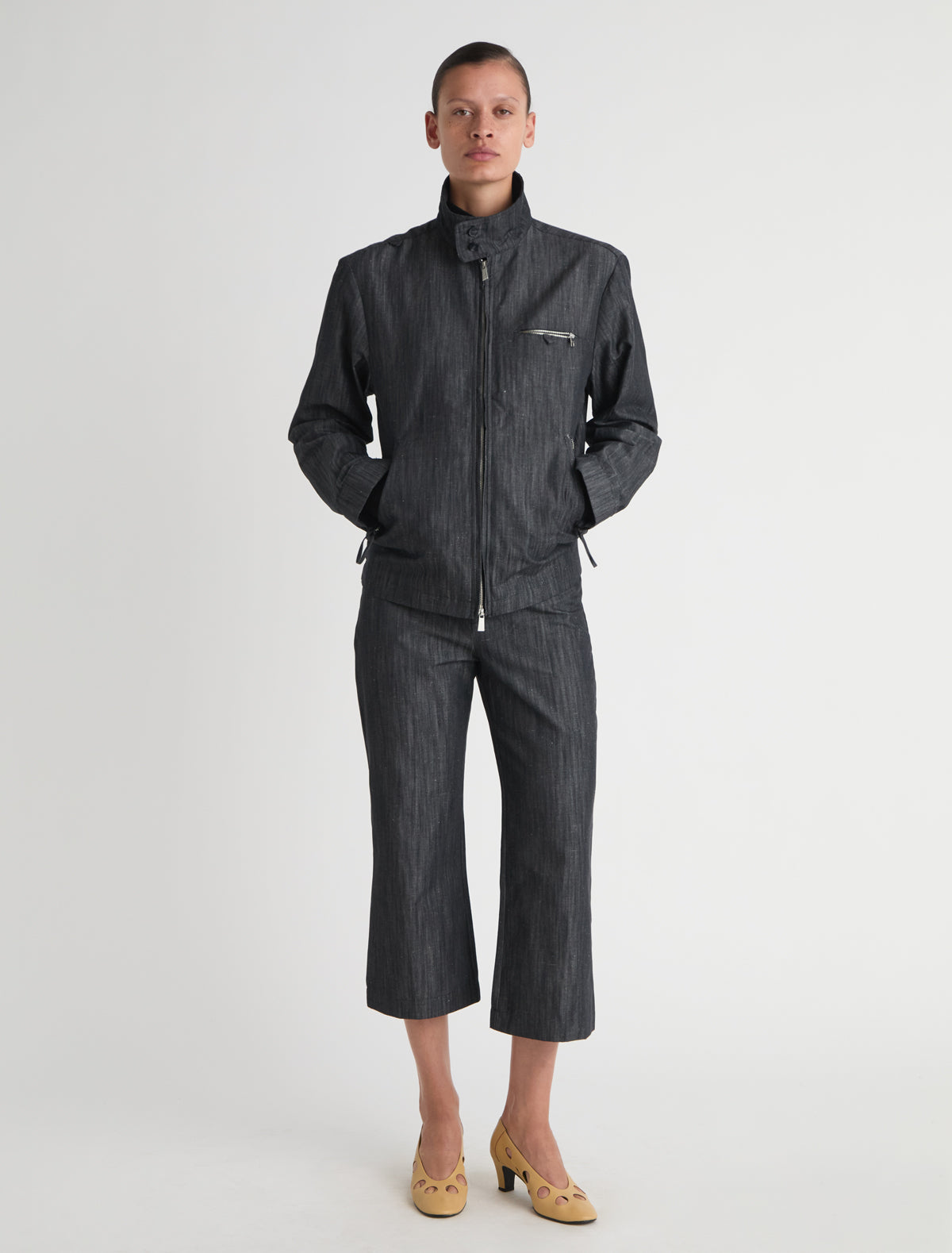 ALBANE-Denim jacket with a zip and snap-button closure – paloma wool