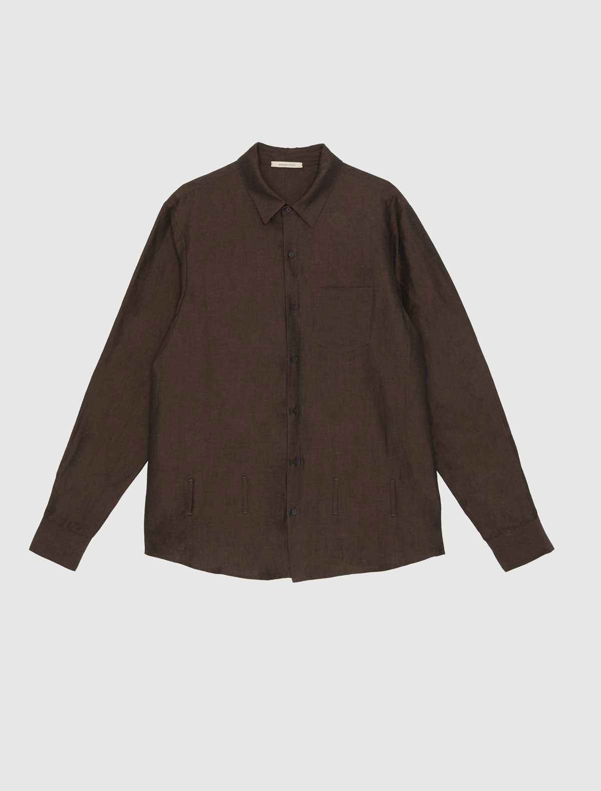 Alberto linen shirt belt loops brown