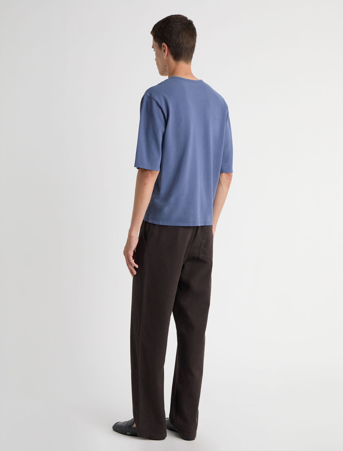 Amigo pants elasticated waistband adjustable drawstring brown