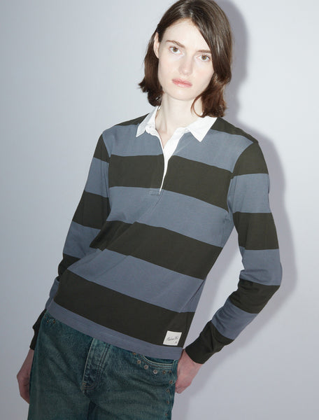 SUSU-Khaki striped rugby polo-style shirt – paloma wool