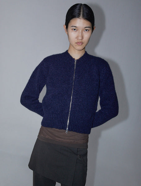 PALOMA WOOL - NAVY PLAISIR ZIP CARDIGAN – LE LABO STORE