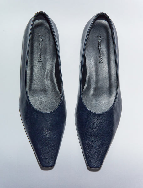 LUELLA-Blue rectangular toe shoes with mini wedge heel – paloma wool