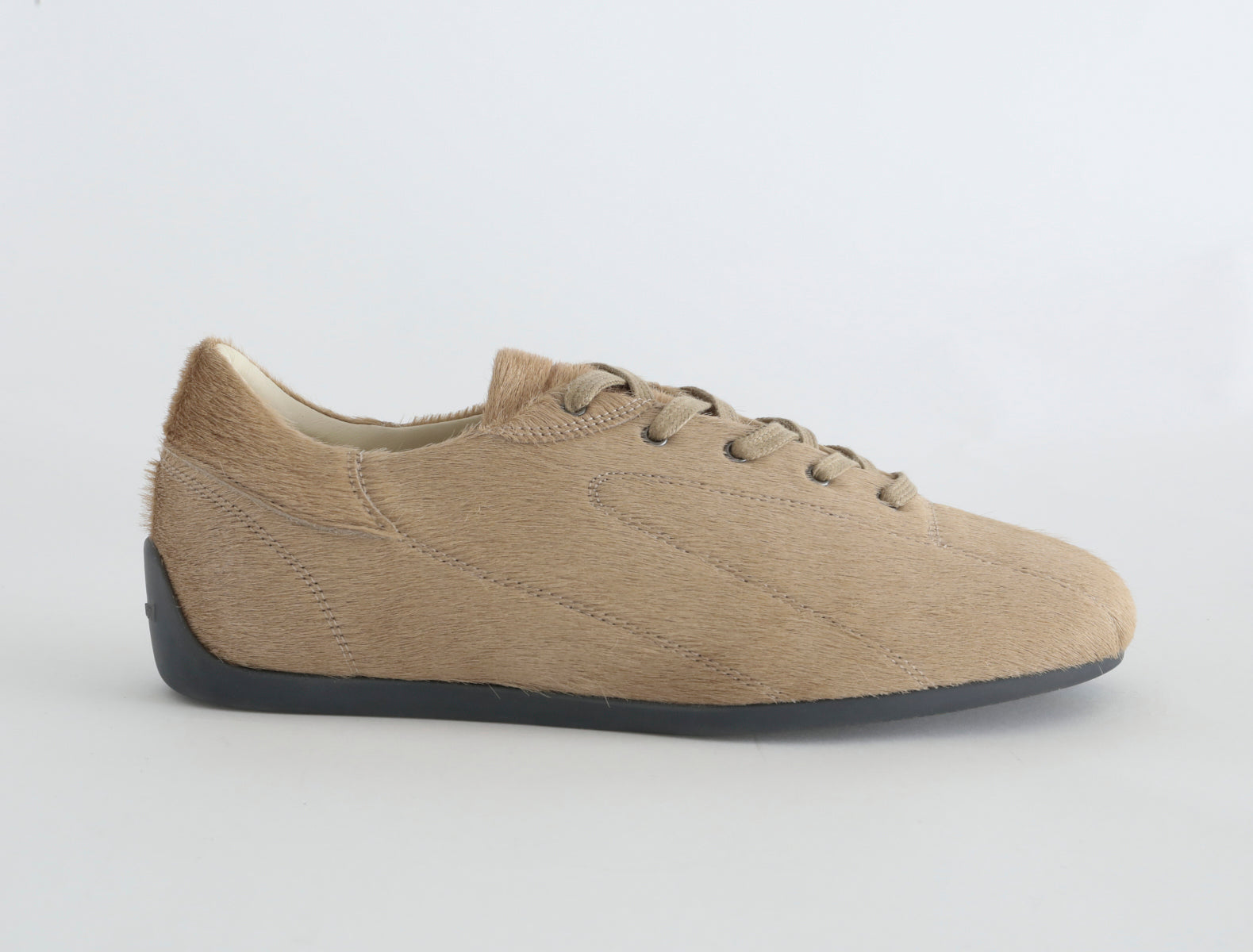 Miles laceup men leather sneakers rubber sole beige