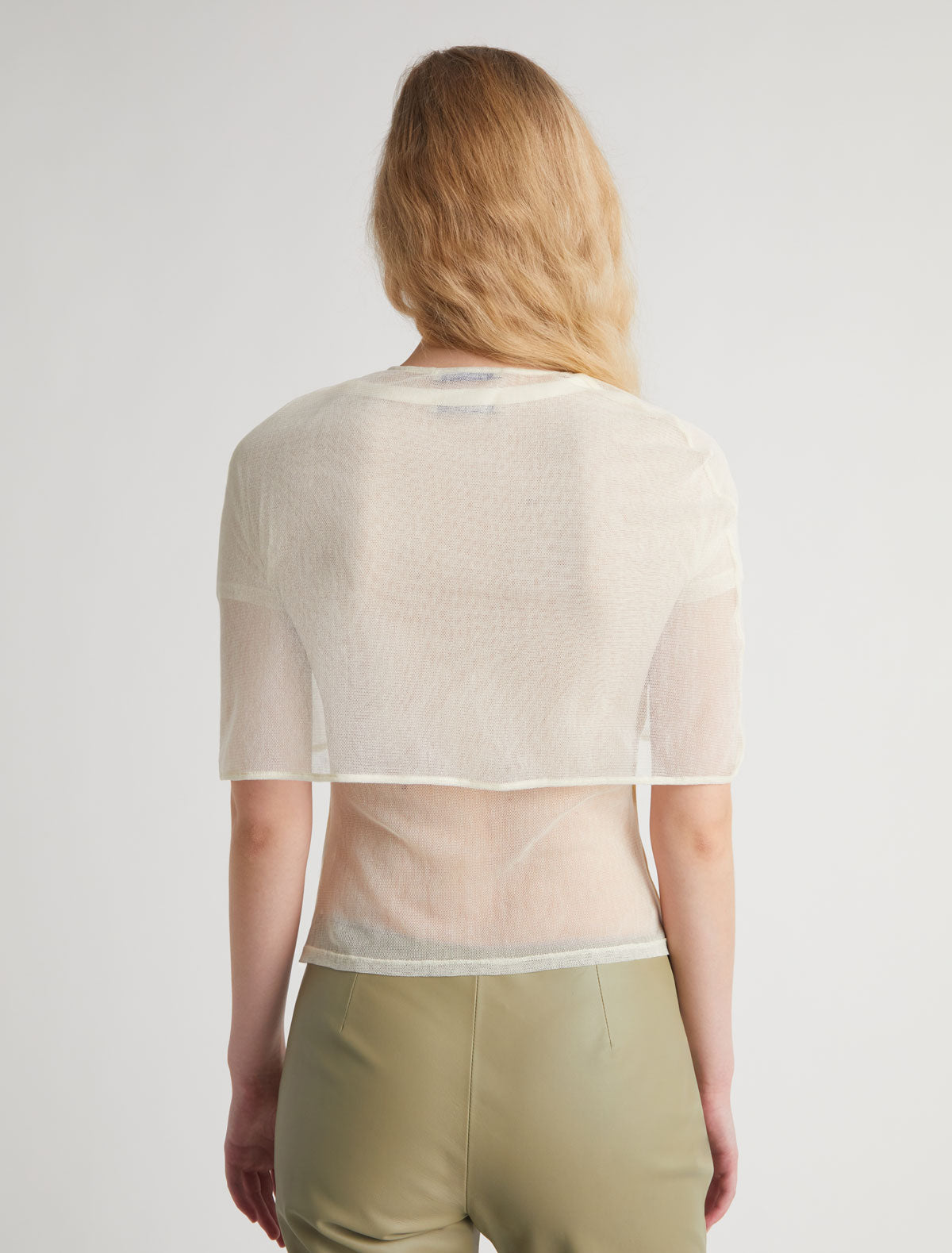 BOLDO-Off white tulle cape made from soft, delicate cotton tulle