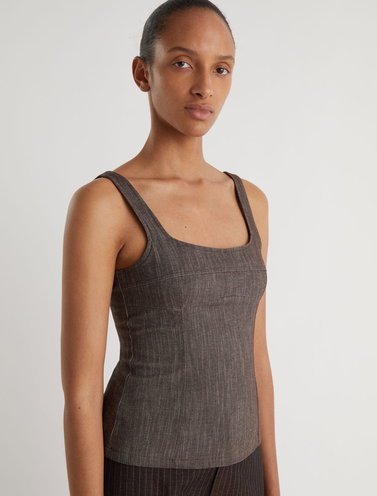 トップス palomawool CANETE TOP Paloma Wool Brown & Khaki Cañete Tank Top Paloma Wool