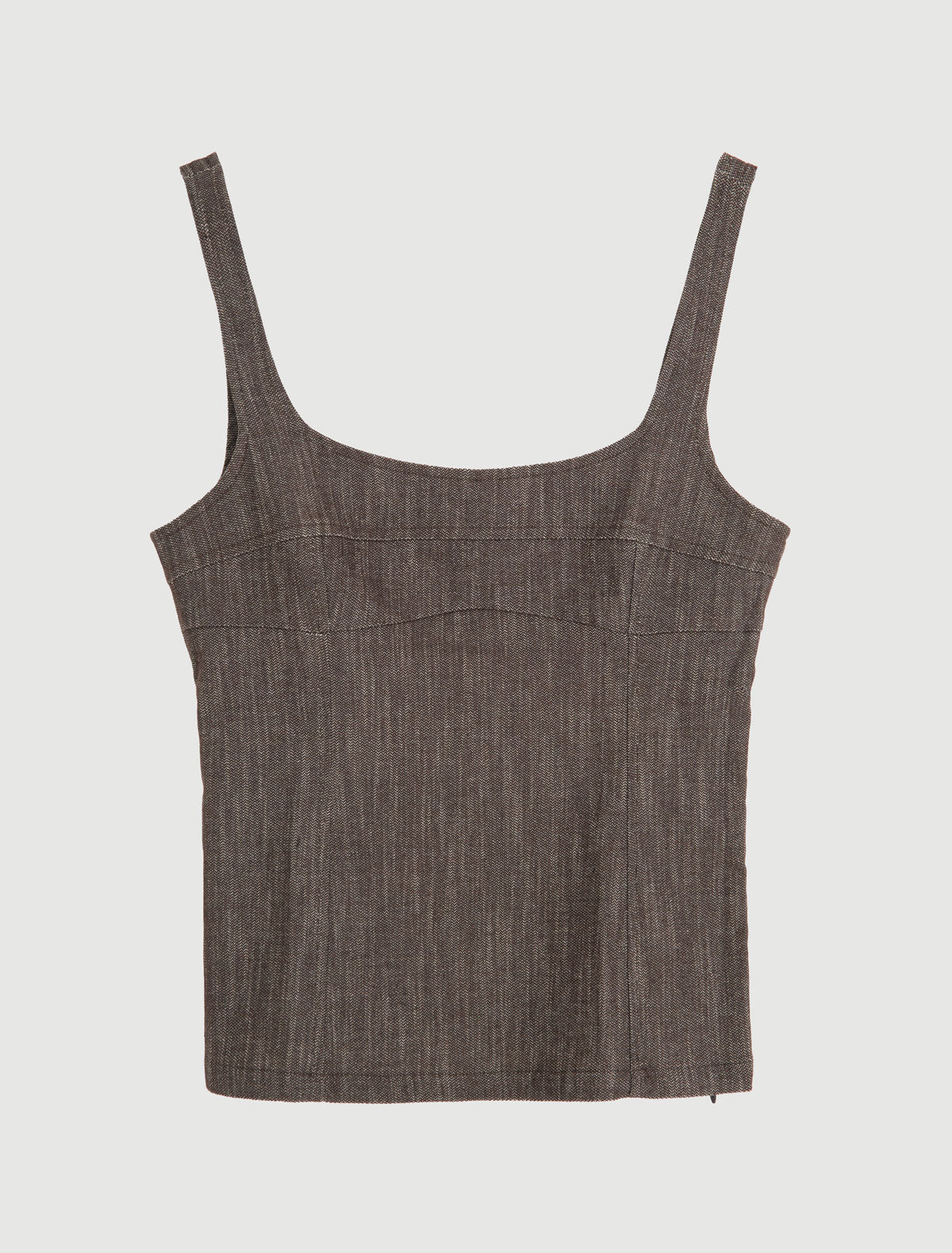 BONAIRE-Elastic strappy top with chest seam. Invisible side zipper