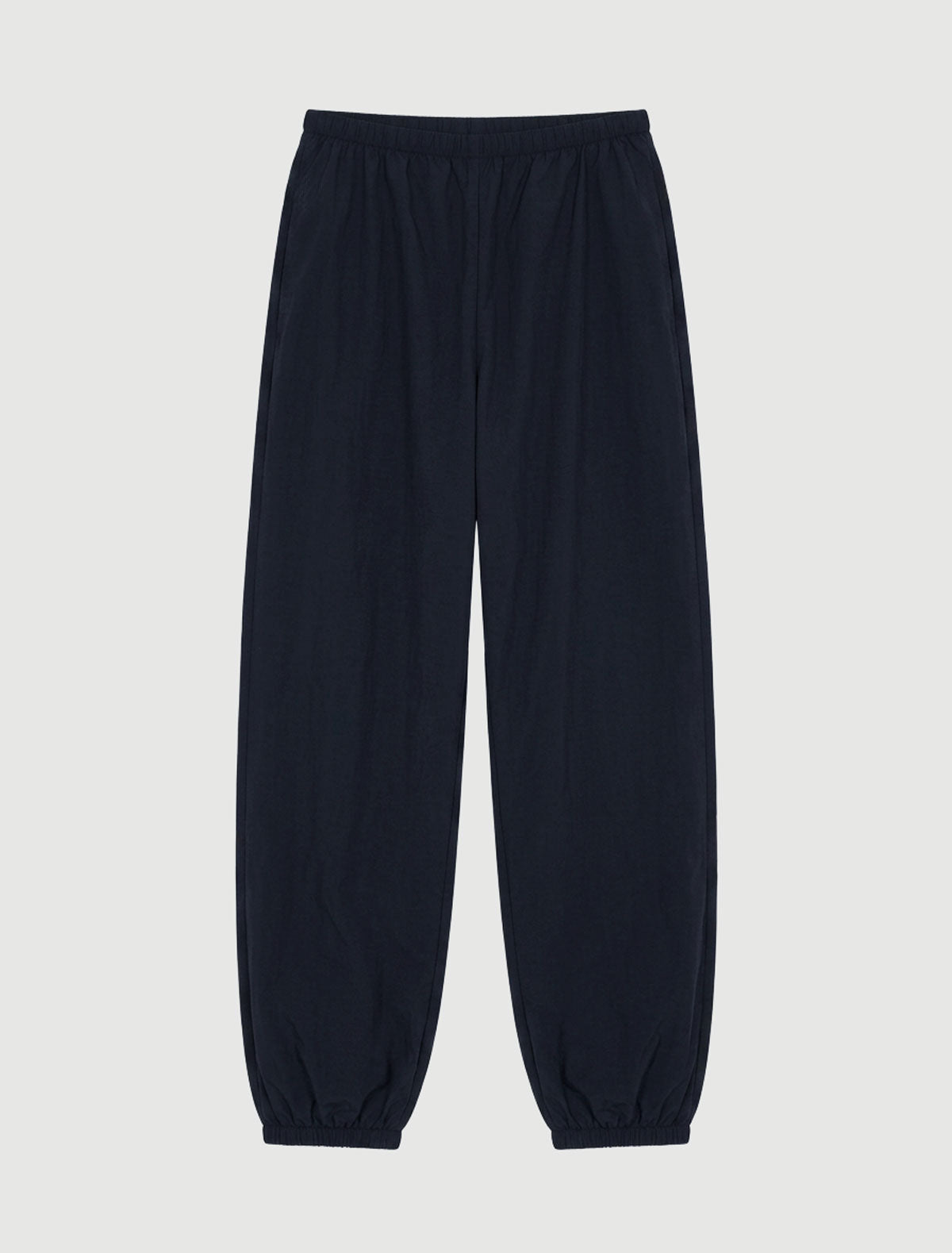 BOZA-Navy balloon-style pants made from soft nylon with a slight
