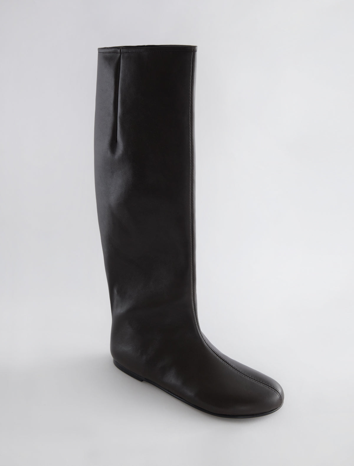 Napoli high straight leg pull on barefoot style boots brown