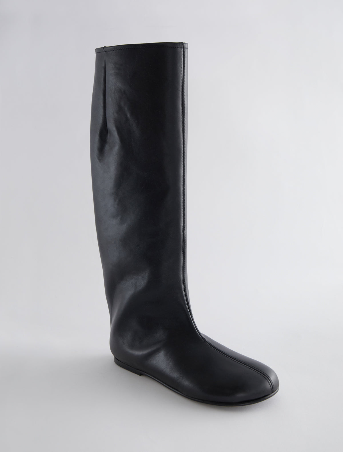 Napoli high straight leg pull on barefoot style boots black