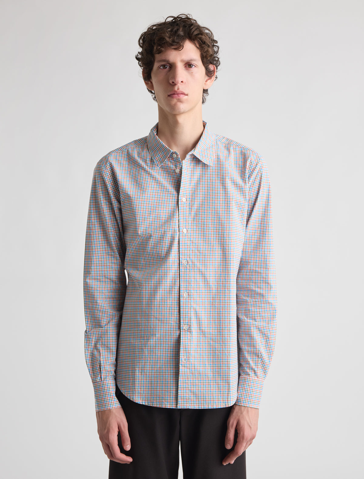 Pay classic mens check pattern shirt pw embroidery