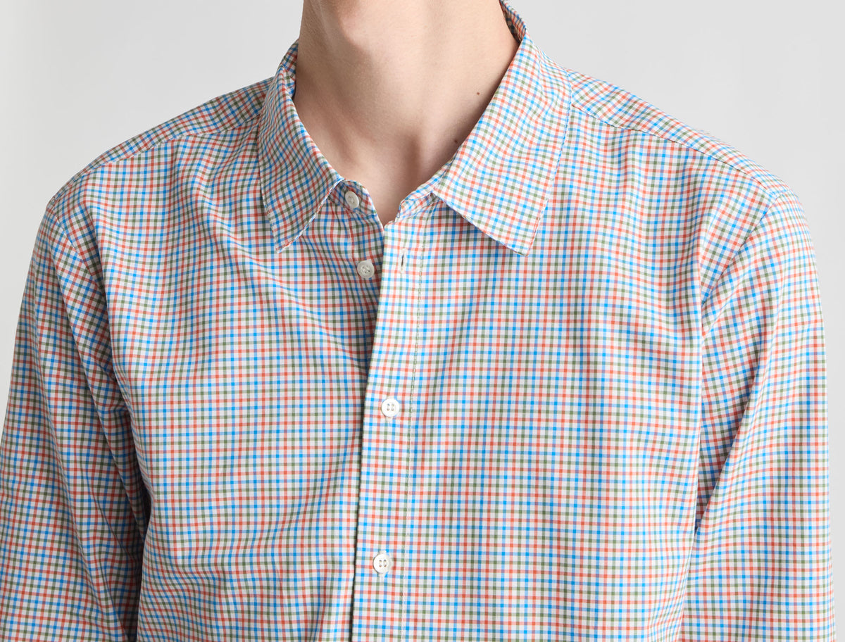 Pay classic mens check pattern shirt pw embroidery
