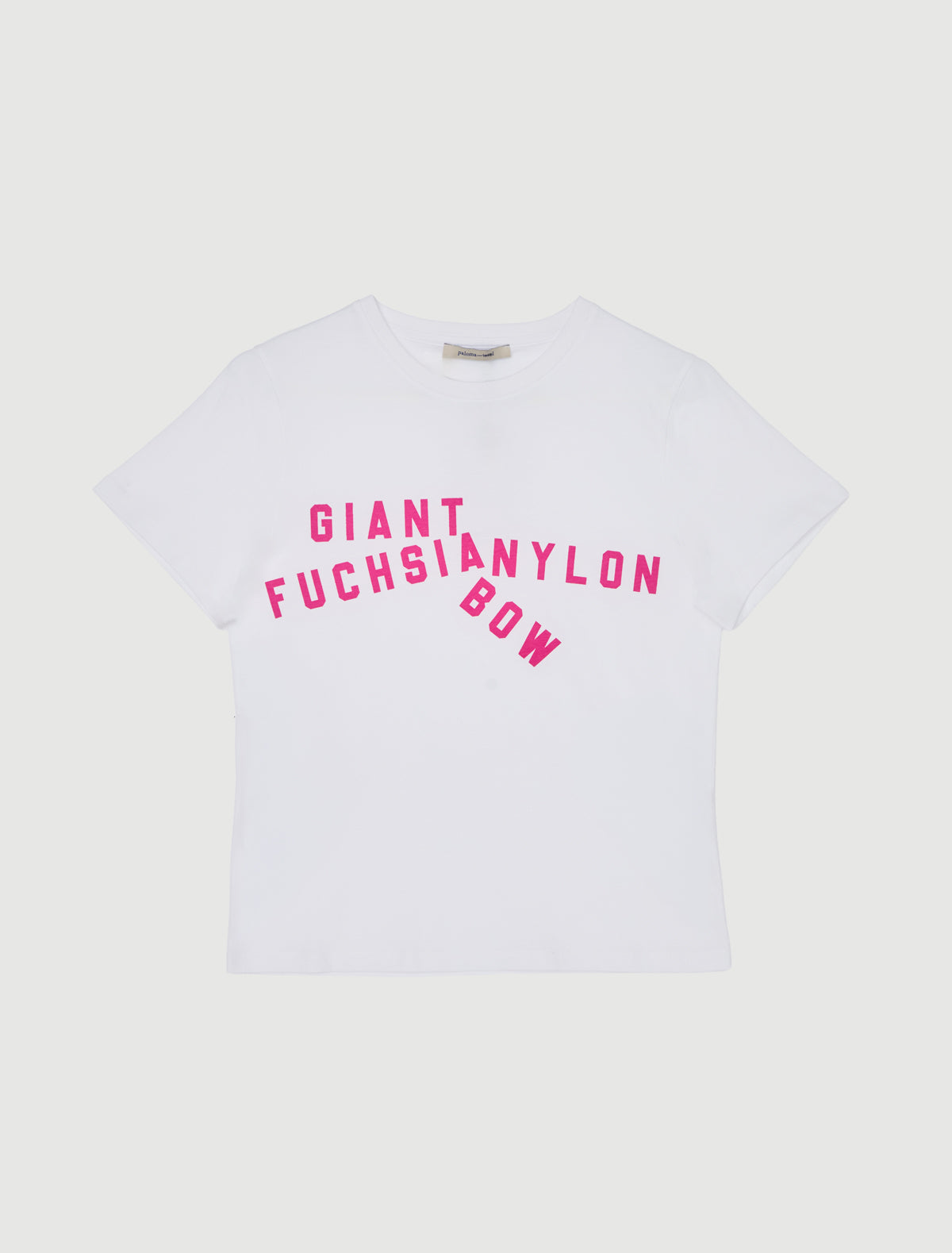 Fuchsia bow blanco