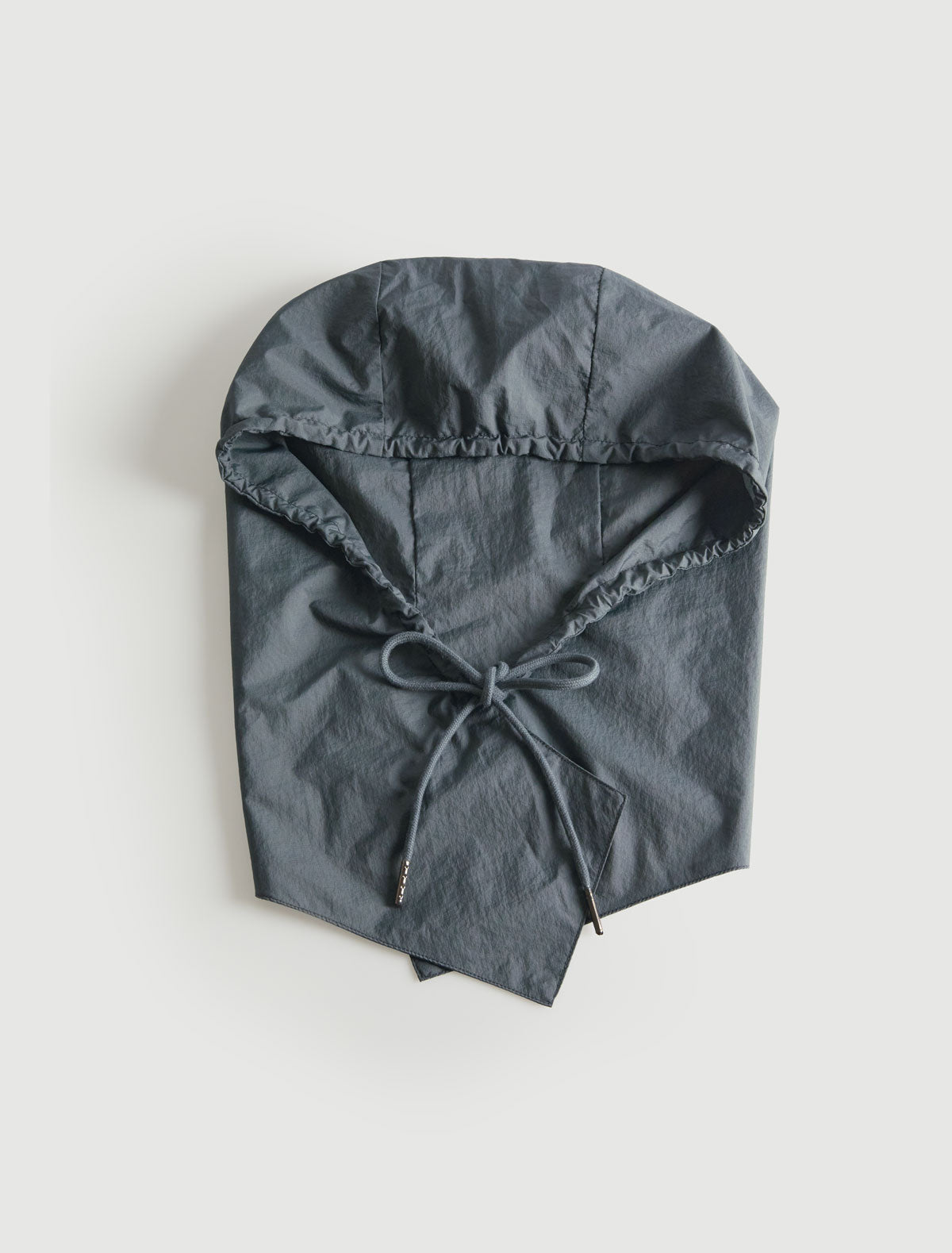 Eura nylon hood adjustable drawstring grey