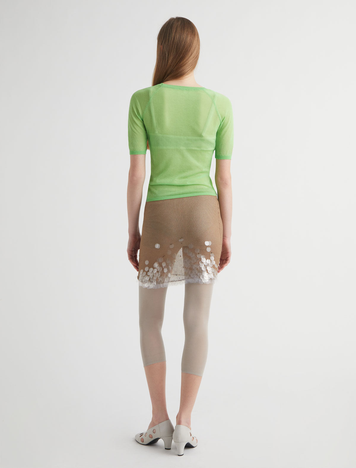 NICE-Green short-sleeve knit cardigan with a V-neckline – paloma wool