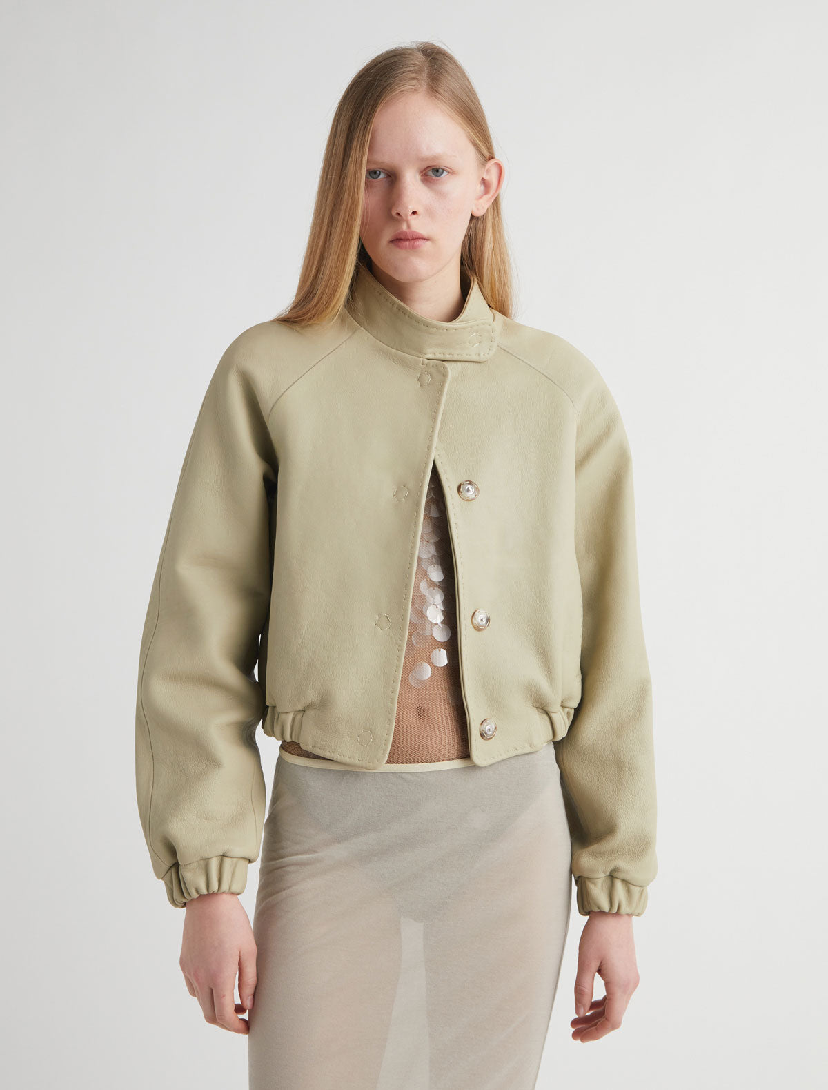 Raim leather jacket ranglan sleeves