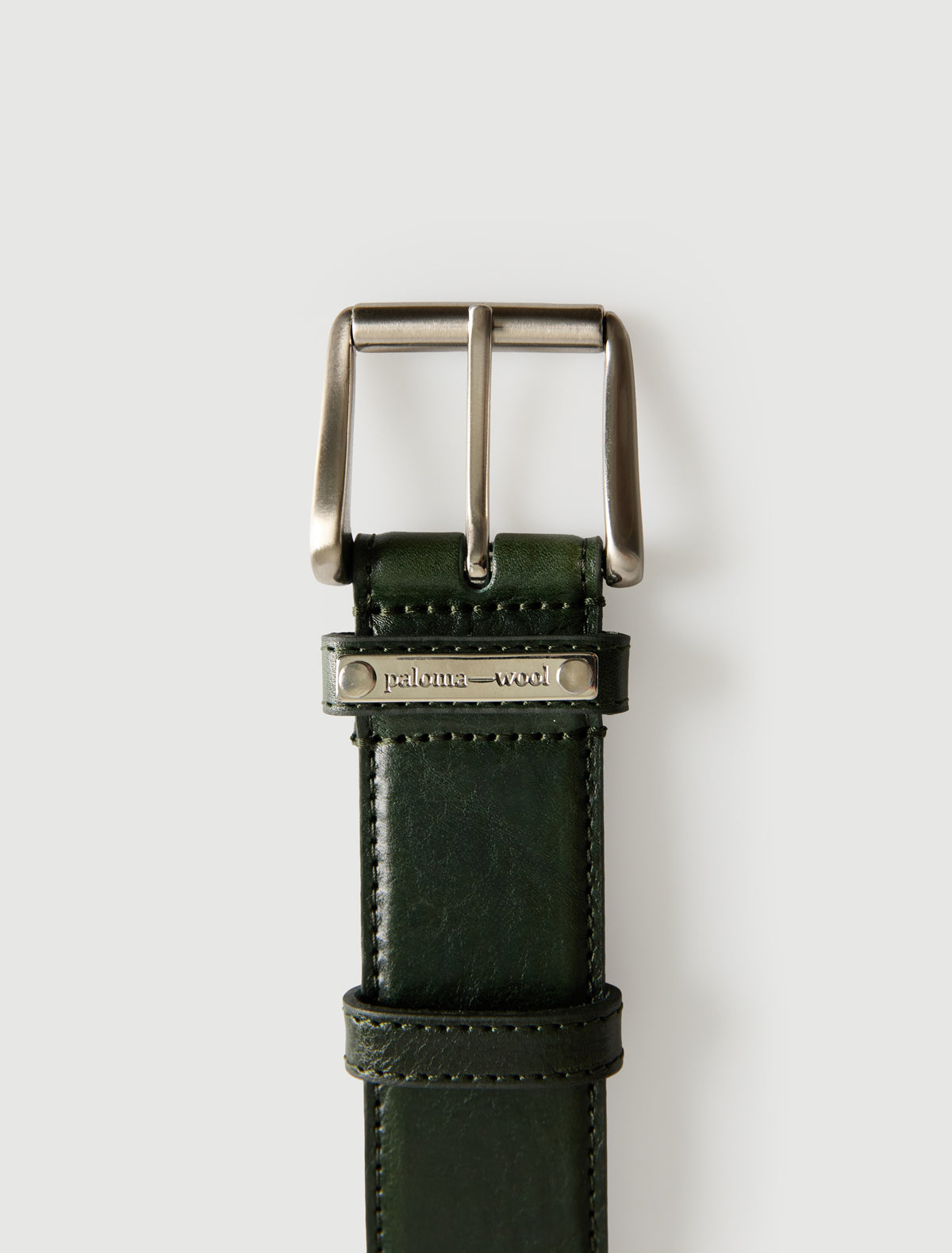 Juana waist waist belt custom metal plaque belt loop darkgreen