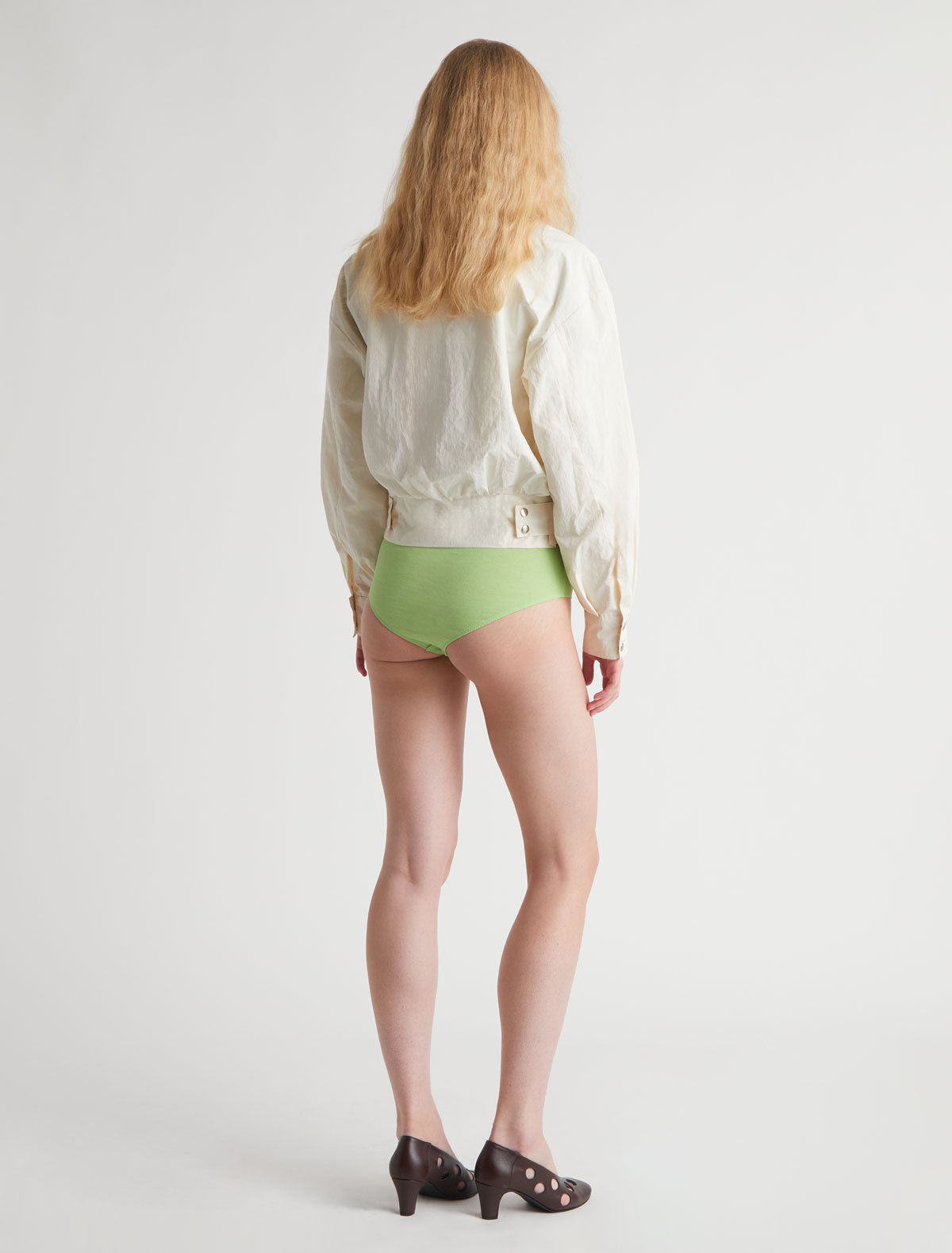 Cira high waisted briefs strap detailing green